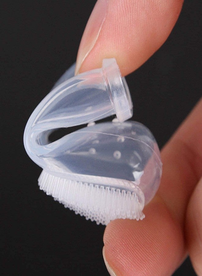 Genericc Manual Akhil Store Cats & Dog Finger Pet Silicon Toothbrush With Case Cover For Teeth Cleaning Or Massage, Adult, Transparent, Pack Of 1 - Image 4